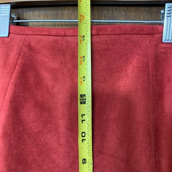 Rust Express Mini Skirt - Vegan Suede with Cutout Details, Lined - Boho - Picture 5 of 11